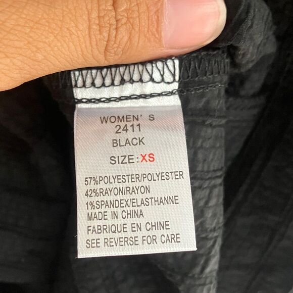 Woolrich Black textured light weight Button-Up Blouse XS #711 - Picture 6 of 7